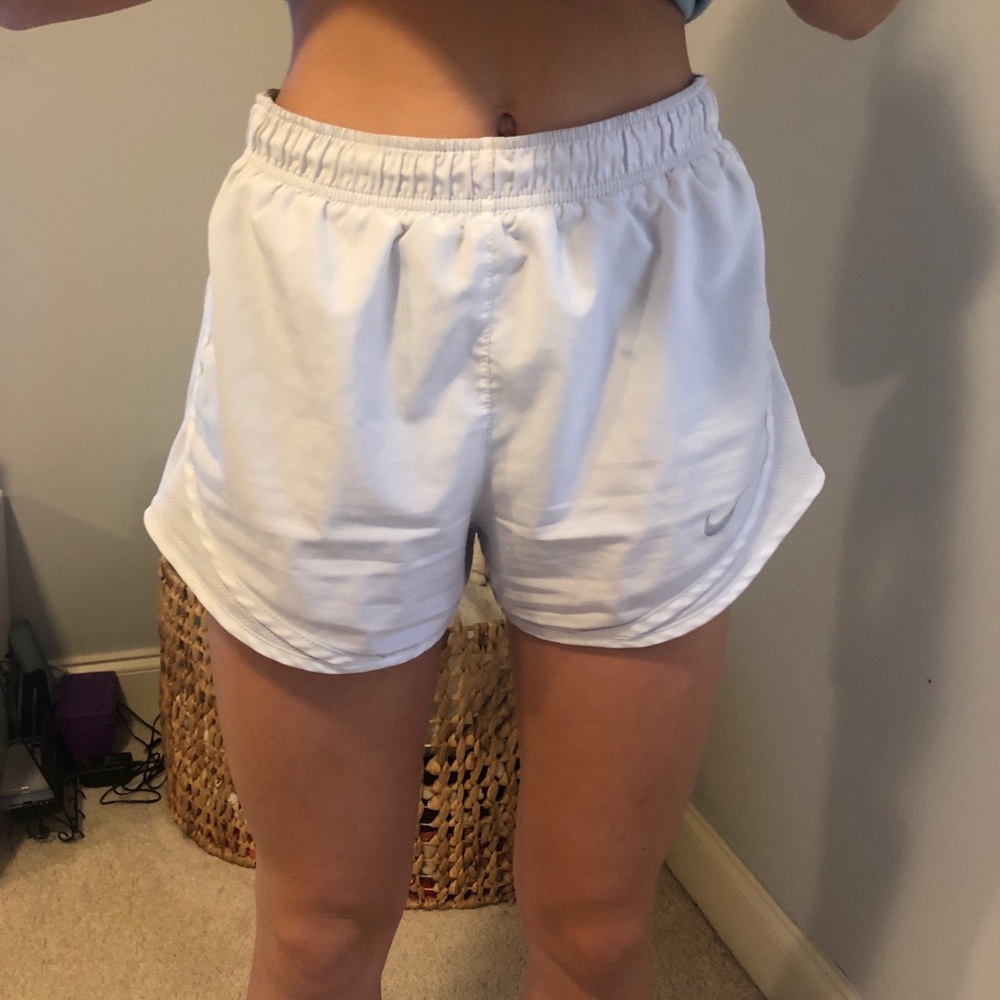White Nike shorts